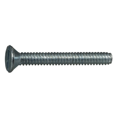 Midwest Fastener #10-24 x 1-1/2 in Slotted Flat Machine Screw, Zinc Plated Steel, 40 PK 60945